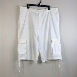 ROK Mens White Cargo Shorts Size 40 Waist #28 EUC